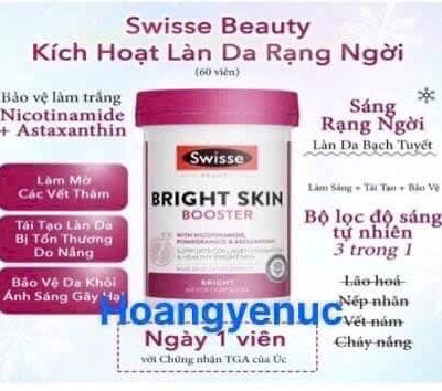 VIÊN UỐNG TRẮNG DA, SÁNG DA, CHỐNG NẮNG CAO CẤP Swisse Beauty Bright Skin Booster 60 VIÊN