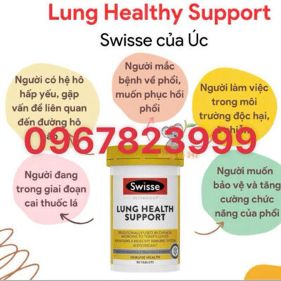 VIÊN UỐNG BỔ PHỔI & HỖ TRỢ CHỨC NĂNG PHỔI SWISSE LUNG HEALTH SUPPORT 90 VIÊN