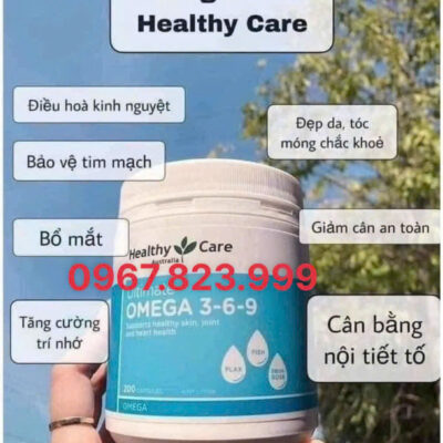 Viên Uống Hỗ Trợ Sức Khỏe Tim Mạch Healthy Care Ultimate Omega 3-6-9 (Hộp 200 Viên)