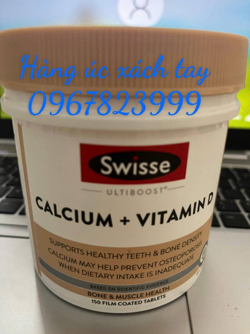 Viên Uống Bổ Sung Canxi Swisse Calcium + Vitamin D Của Úc, Hộp 150 Viên