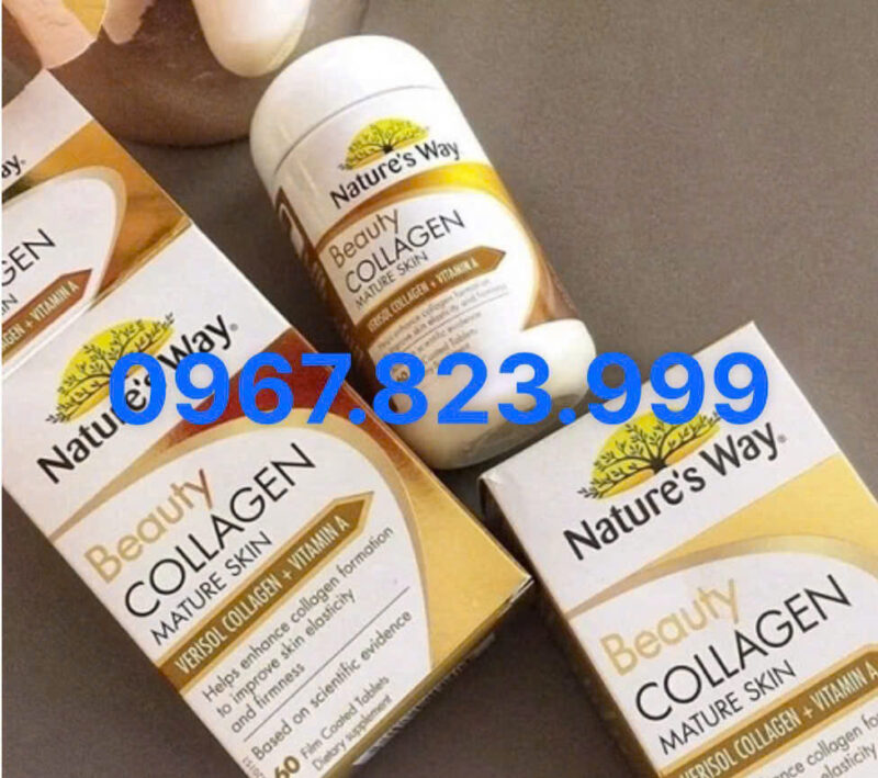 Viên uống Collagen cao cấp cho da bắt đầu lão hoá Nature's Way Beauty Collagen Mature Skin 120 Viên