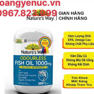 Viên uống OMEGA3 -Nature's Way Odourless Fish Oil 1000Mg 200 viên