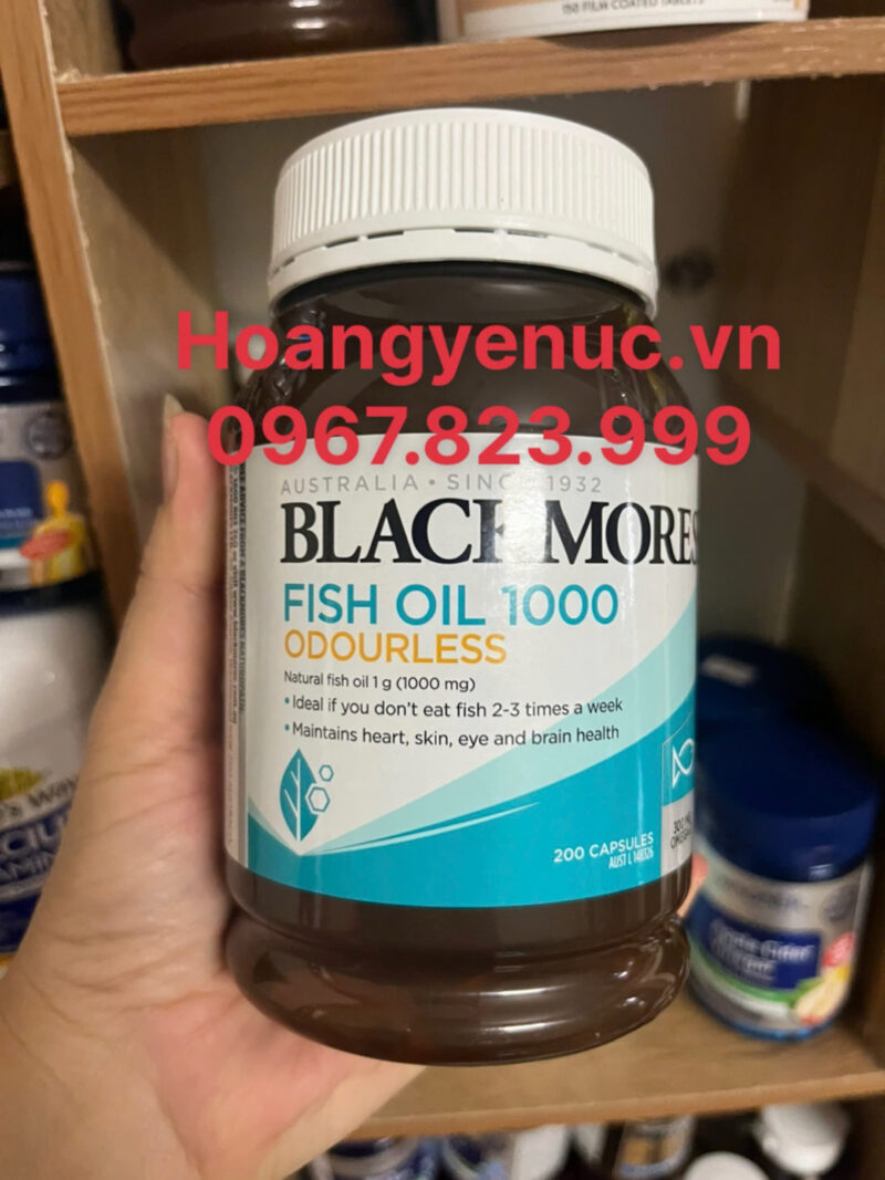 Viên dầu cá không mùi Blackmores Odourless Fish Oil 1000mg 200 viên