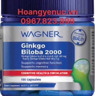 Viên uống tuần hoàn máu não Wagner Ginkgo Biloba 2000 – 100  viên